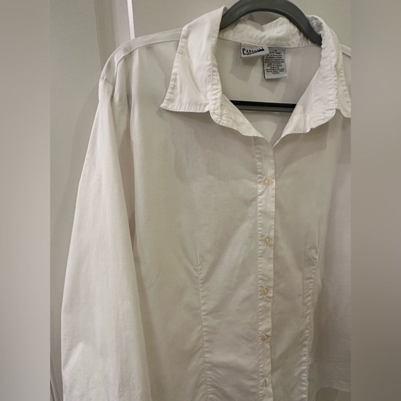 Capacity Woman Vintage Floral Embroidery White Button Down Shirt Size 1X - Picture 3 of 12